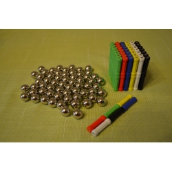 Klocki magnetyczne 90 pałeczek i 60 kulek w sumie 150 elementów BIAŁE