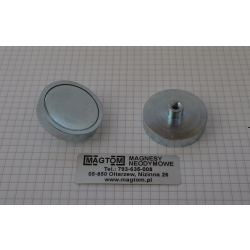 Uchwyt magnetyczny D40L z magnesem neodymowym Ocynk + NIkiel [M6/ N38]