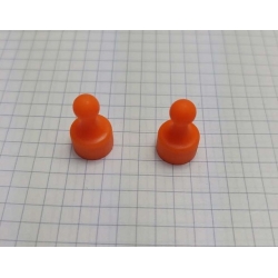 Pionek do tablic UMT 12x20 magnes z plastikową rączką pomarańczowy
