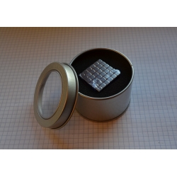 Neocube kostka 5mm 216szt z pudełkiem metalowym srebrne kwadraty
