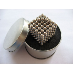 Neocube 5 mm 216 szt kulki magnetyczne z pudełkiem metalowym srebrne kostka rubika