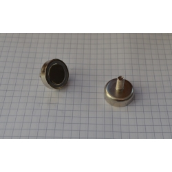 Uchwyt magnetyczny C-20 7mm z magnesem neodymowym NIKIEL 17mm  [M5/ N 38]