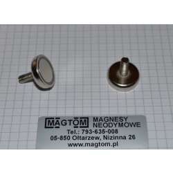 Uchwyt magnetyczny C20 5mm z magnesem neodymowym NIKIEL 17mm [M5/ N 38]