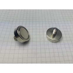 Uchwyt magnetyczny C20L 6mm z magnesem neodymowym 16 mm nikiel [M6/N38]