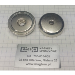 UM B32 Ni  Uchwyt magnetyczny neodymowy z otworem pod płaski łeb śruby