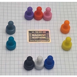 Pionek do tablic UMT 12x20 magnes z plastikową rączką biały
