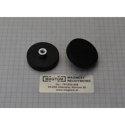 Uchwyt Magnetyczny UMGW 31x6 M4 mm w gumie gwint wewnętrzny CZARNY