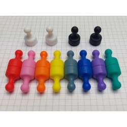 Pionek do tablic UMT 12x20 magnes z plastikową rączką biały