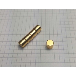 Magnes neodymowy MW 8x8 [N38] kolor Au ZŁOTY pozłacany