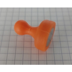 Magnes do tablicy UMT 19x25 z plastikową rączką POMARAŃCZOWY pionek