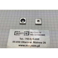 Magnes płytkowy pod wkręt MPŁW 10x10x3 [N38] stożek 7 mm do 3,5 mm biegun N lub S